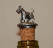 Scottish Terrier (Scottie) pewter bottle stopper