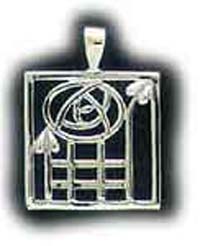 Sterling Silver Square Mackintosh Inspired Pendant