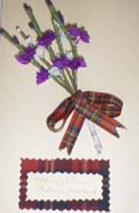 Hand made heather and tartan Scottish decoupage greeting card