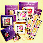 A collection of cross stitch kits inspired by Mackintosh himself.